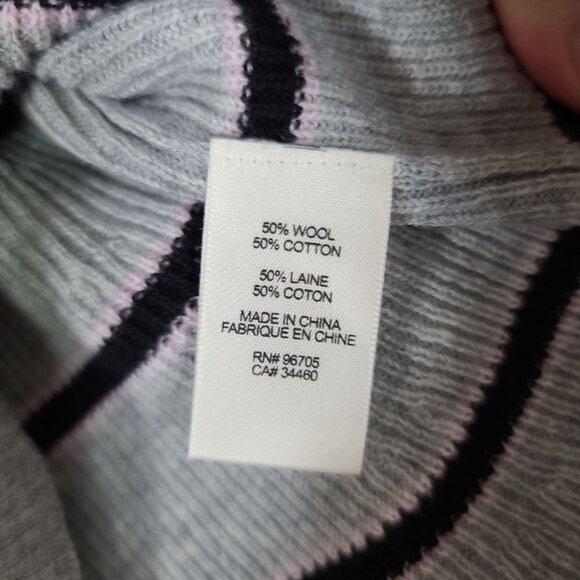 Rebecca Taylor La Vie Taylor Cozy Stripe Cherry Blossom Pullover Sweater L NWT - Picture 9 of 13